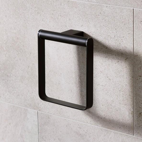 Miller Towel Rails and Rings Matt Black Miller Miami Towel Ring