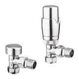Crosswater Radiator Valve Crosswater Pier Angled Radiator Valves with Lockshield in Chrome