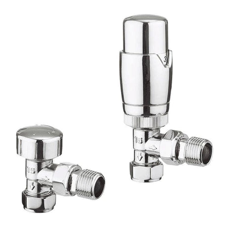 Crosswater Radiator Valve Crosswater Pier Angled Radiator Valves with Lockshield in Chrome