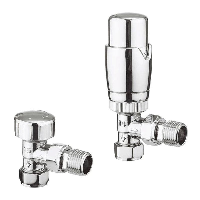 Crosswater Radiator Valve Crosswater Pier Angled Radiator Valves with Lockshield in Chrome