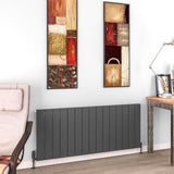 Eastbrook Panel Radiator 600 x 1420 / Electric Only Eastbrook Charlton Horizontal Aluminium Designer Radiator in Matt Anthracite