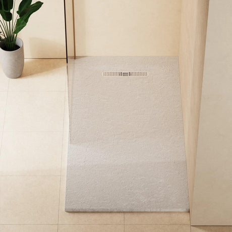 Crosswater Rectangle Shower Tray Matt White / 900 x 1700 Crosswater Vito Textured Rectangle Shower Tray with Waste