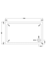 Aquarius Bathrooms Quadrant Shower Tray 1500x900mm Aquarius Urbano 45mm Rectangular Stone Resin Anti Slip Shower Tray