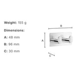 Smedbo Robe Hook Smedbo Cube Self-Adhesive Double Robe Hook