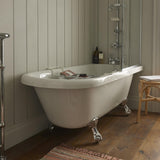 Heritage Roll Top and Slipper Freestanding Bath Right Hand Heritage Tilbury Corner Freestanding Acrylic Singled Ended Bath with Chrome Feet