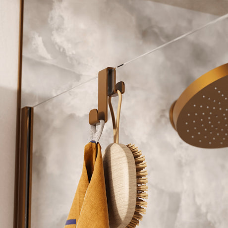 Crosswater Robe Hook Brushed Bronze Crosswater Fold Single Over Shower Hook