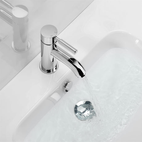 Crosswater Fusion Mono Basin Mixer Tap with Clicker Waste in Chrome