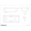 Eastbrook Single Ended Bath 1700 x 700mm / Reinforced Eastbrook Rockall Single Ended Bath with Twin Grips