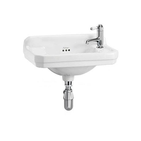 Burlington Cloakroom Basin Burlington Edwardian Wall Hung Cloakroom Basin - 510mm Wide - 1 Tap Hole Right - White