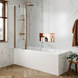 Crosswater Bath Screen Crosswater Clear 6 Double Panel Hinged Bath Screen