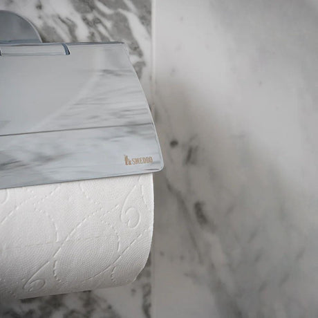 Smedbo Toilet Roll Holder Smedbo Dot Self-Adhesive Toilet Roll Holder with Cover