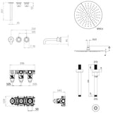 UK Bathroom Store Concealed Shower Set Crosswater Module Shower Set 3 with Fixed Overhead Shower and Bath Spout