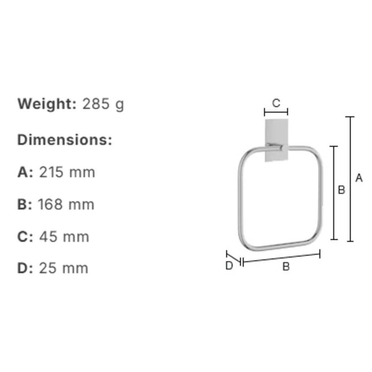 Smedbo Beslagsboden Square Self-Adhesive Towel Ring