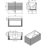 Aquarius Bathrooms Wall Mounted Vanity Unit Aquarius Contour 810mm Wall Mounted One Drawer Vanity Unit with Worktop