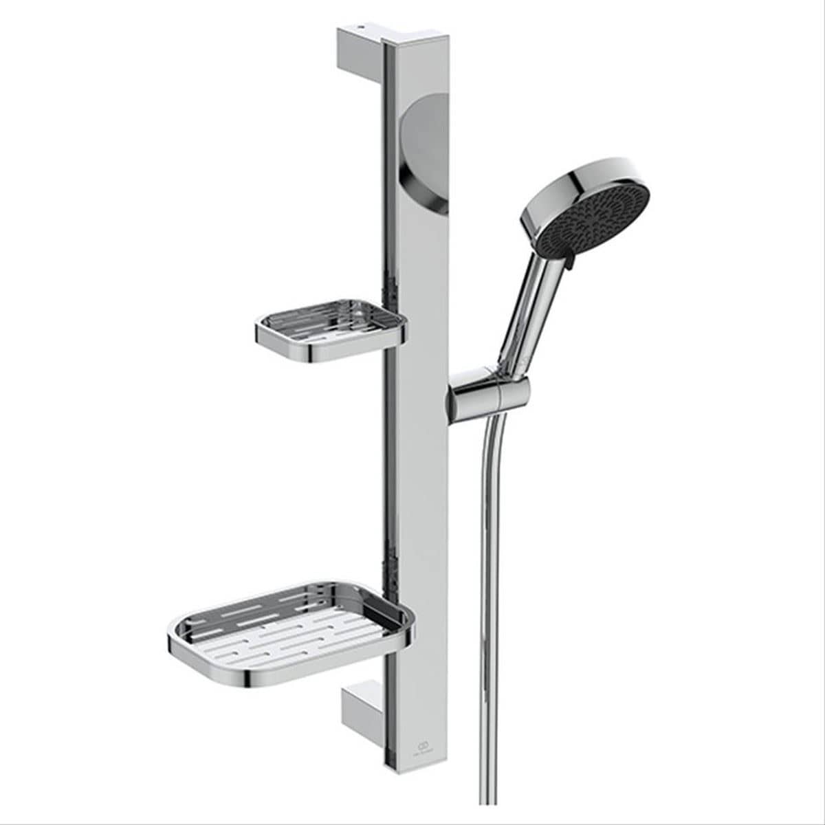 Ideal Standard Shower Riser Rail Chrome Ideal Standard Ceratherm ALU+ Rigid Riser Rail with Handset and Shelves