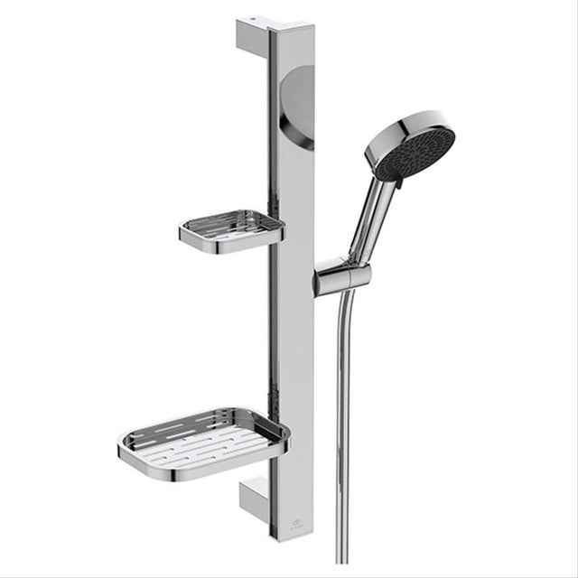 Ideal Standard Shower Riser Rail Chrome Ideal Standard Ceratherm ALU+ Rigid Riser Rail with Handset and Shelves