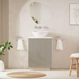 Crosswater Floor Standing Vanity Unit Warm Stone / Gold Vein Estatuario Crosswater Limit 600mm Floorstanding Vanity Unit with Worktop