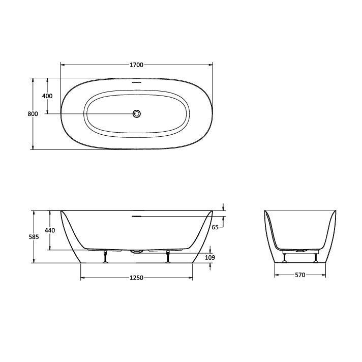 Crosswater Modern Freestanding Bath Crosswater Auriga Freestanding Bath