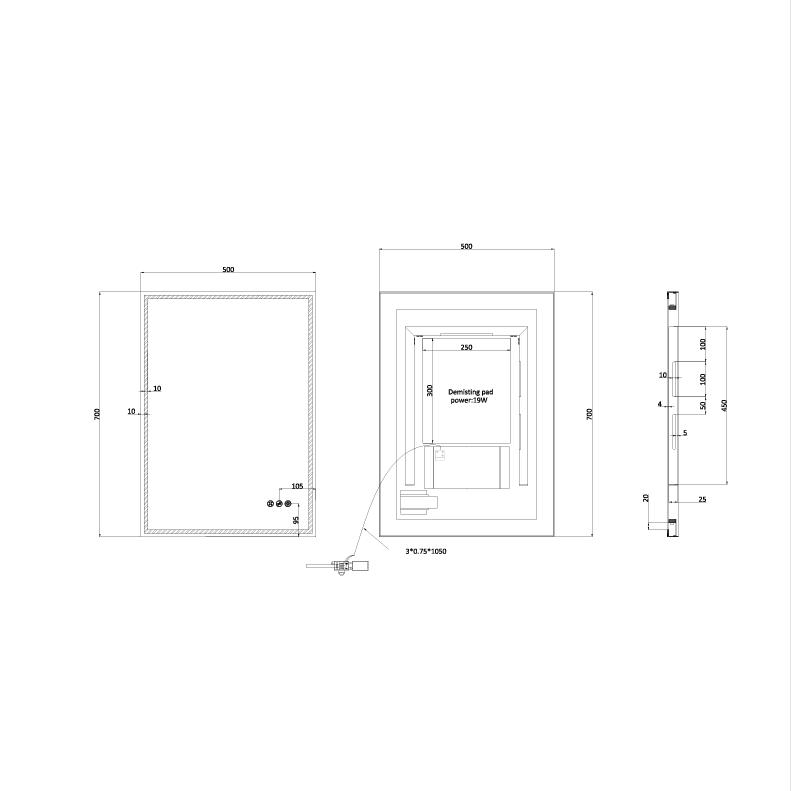 Crosswater Illuminated Mirror Crosswater MPRO LED Illuminated Rectangular Mirror