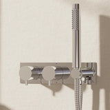 Crosswater Concealed Shower Valve Chrome Crosswater MPRO 2 Outlet, 2 Handle Horizontal Concealed Thermostatic Shower Valve with Handset