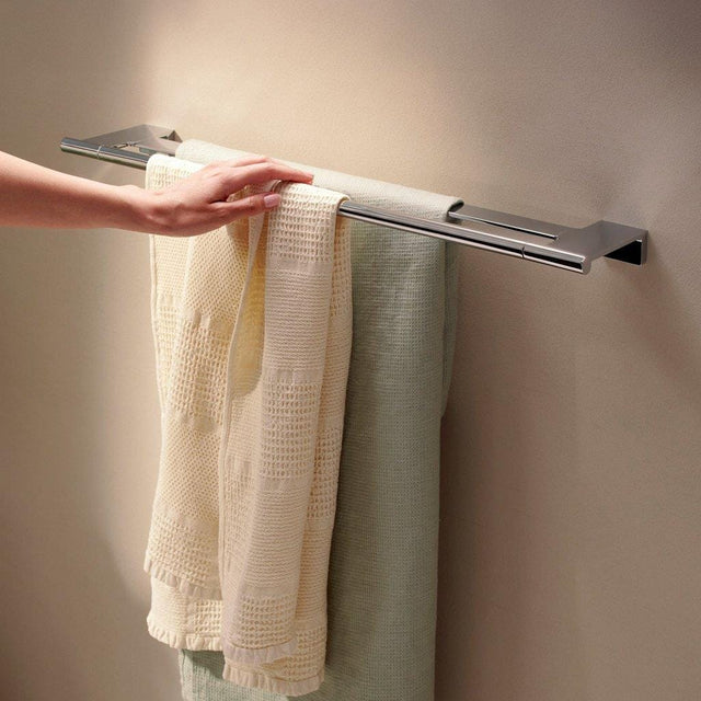 Hansgrohe Chrome Hansgrohe Addstoris S Double Towel Rail