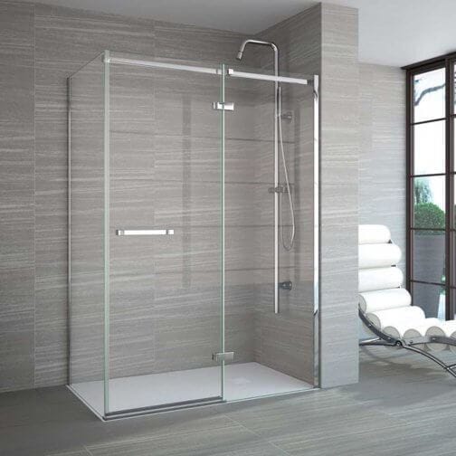Merlyn Hinged Shower Door 1600 - adj ( 1560-1605mm ) Merlyn 8 Series Frameless Hinged Door with Inline Panel