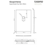 Tissino Rectangle Shower Tray Tissino Giorgio2 Rectangle Shower Tray in Graphite Slate