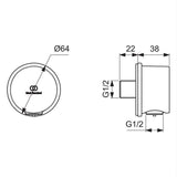 Ideal Standard Concealed Shower Valve Ideal Standard Ceratherm T100 Concealed Thermostatic Shower Valve Set with Wall Elbow and Handset in Chrome