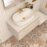 Imex Wall Mounted Vanity Unit Imex Essence Wall Mounted 800mm Single Drawer Vanity Unit with Worktop and  1 Tap Hole Basin