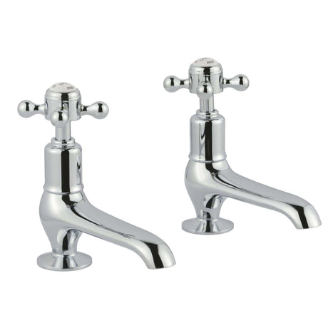 JTP Pillar Basin Tap Chrome JTP Grosvenor Cross Long Nose Basin Pillar Taps (Pair)