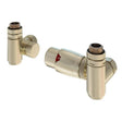 Eastbrook Radiator Valve Brushed Brass Eastbrook Corner TVR Duel Fuel Radiator Valve and Lockshield