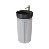 Saneux Oxford 400mm Floor Standing Round Fluted Vanity Unit with Basin