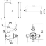 Crosswater Exposed Shower Set Crosswater Belgravia Thermostatic Shower Kit with Exposed Valve and Fixed Shower Head in Chrome