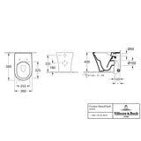 Villeroy & Boch Back to Wall Toilet Villeroy & Boch O.novo Back to Wall Rimless Toilet with Soft Close Seat
