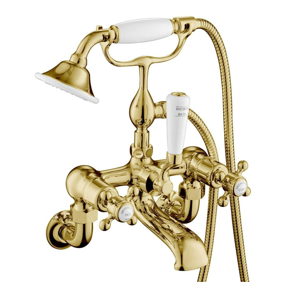 JTP Bath Shower Mixer JTP Grosvenor Cross Wall Mounted Bath Shower Mixer with Kit