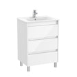 Roca Floor Standing Vanity Unit Gloss White Roca Tenet 600mm Floor Standing Three Drawer Vanity Unit with Basin