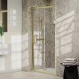Aquarius Sliding Shower Door Brushed Brass / 1200mm Aquarius Pluvia 8mm Sliding Shower Door