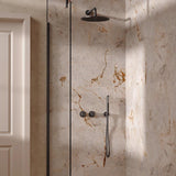 UK Bathroom Store Concealed Shower Set Slate / Wall Arm / 300mm Crosswater Module Shower Set 1 with Fixed Head and Pencil Handset