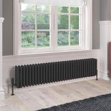 Eastbrook 300 x 1505 / Electric Only Eastbrook Rivassa Traditional 4 Column Radiator in Matt Black