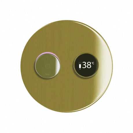 TED Concealed Shower Valve Brushed Brass TED Togo 2/3 Outlet Digital Shower Valve with Large Round Plate