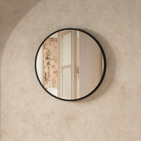 Crosswater Standard Mirror 500mm / Matt Black Crosswater Infinity Round Framed Mirror
