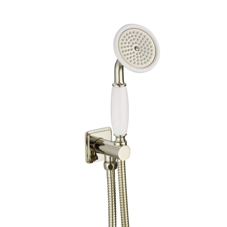 JTP Shower Handset Nickel JTP Grosvenor Water Outlet and Holder with Traditional Shower Handset