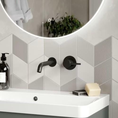 Saneux Wall Mounted Basin Tap Saneux Cos Wall Mounted 2 Hole Basin Mixer Tap in Matte Black