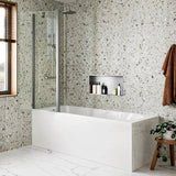 Crosswater Bath Screen Crosswater Clear 6 Double Panel Hinged Bath Screen