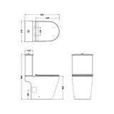 Aquarius Bathrooms Close Coupled Toilet Aquarius Metric Rimless Open Back Close Coupled Toilet with Soft Close Seat