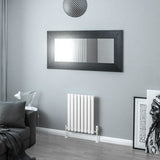 Eastbrook Panel Radiator 600 x 471mm Eastbrook Tunstall Straight Horizontal Designer Radiator in Matt White