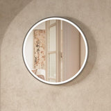 Crosswater Illuminated Mirror 600mm / Slate Crosswater Infinity Round Framed LED Illuminated Mirror