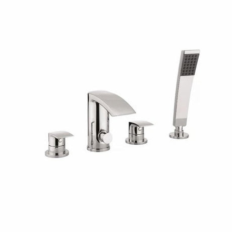 Crosswater 4 Tap Hole Bath Set Crosswater Flow 4 Hole Bath Shower Mixer with Kit in Chrome