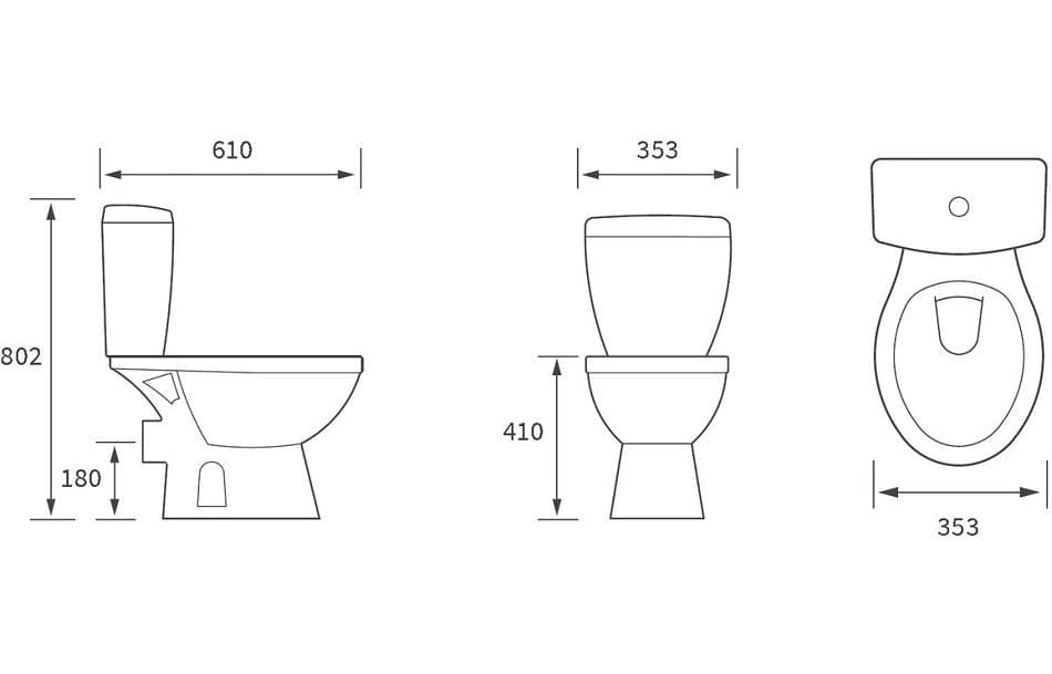 Aquarius Close Coupled Toilet Aquarius Willow Open Back Short Projection Close Coupled Toilet with Soft Close Seat