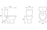 Aquarius Close Coupled Toilet Aquarius Willow Open Back Short Projection Close Coupled Toilet with Soft Close Seat